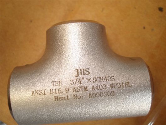 45D 90D 180D thẳng ống thép không gỉ Tee Butt Weld SS304L SS316L STD SCH40