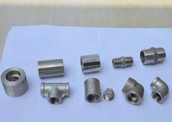 Phụ kiện rèn áp lực cao ASME B16.11 Nắp khuỷu tay Tee núm vú Lắp sắt dễ uốn